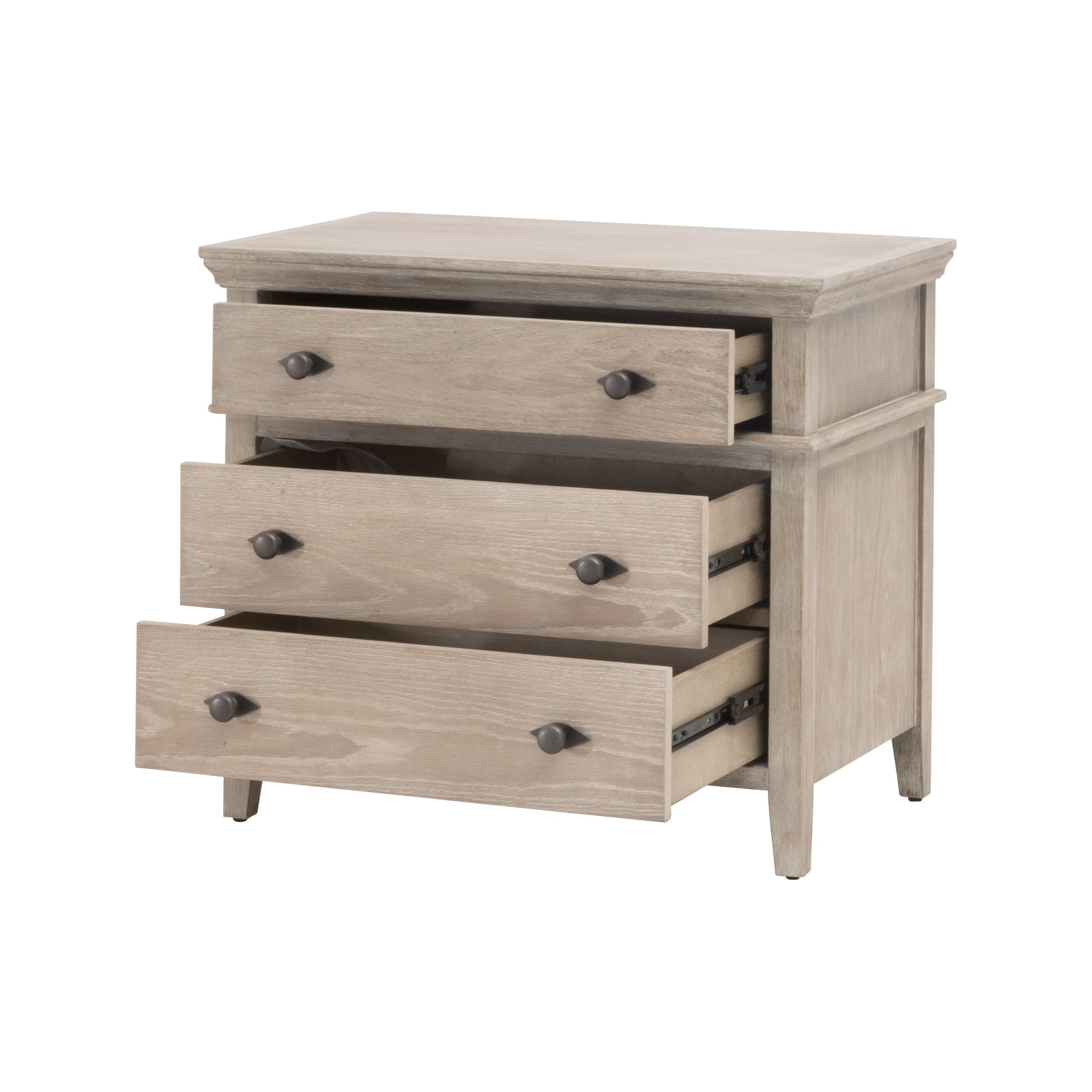 Oxford 3-Drawer Nightstand, by Essentials for Living, 30" width x 26.5" height x 19" depth View 4