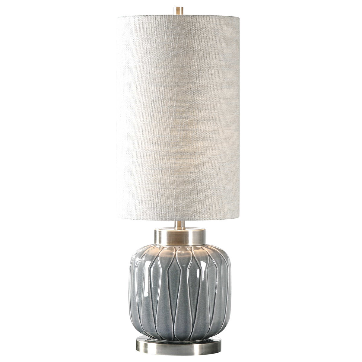 Zahlia Aged Gray Ceramic Lamp, by Uttermost, 11" width x 2'7" height x 11" depth View 1