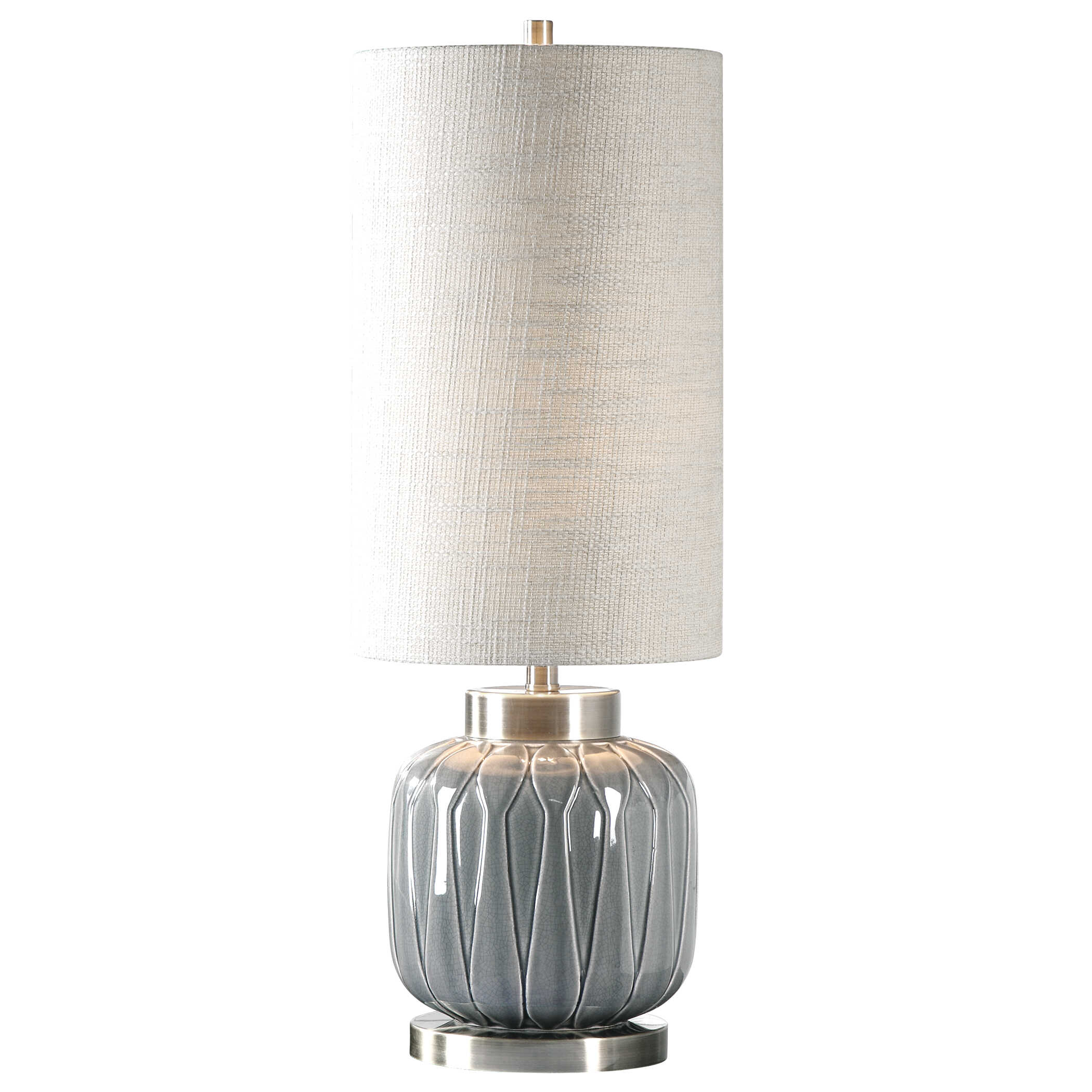Zahlia Aged Gray Ceramic Lamp, by Uttermost, 11" width x 31" height x 11" depth View 1