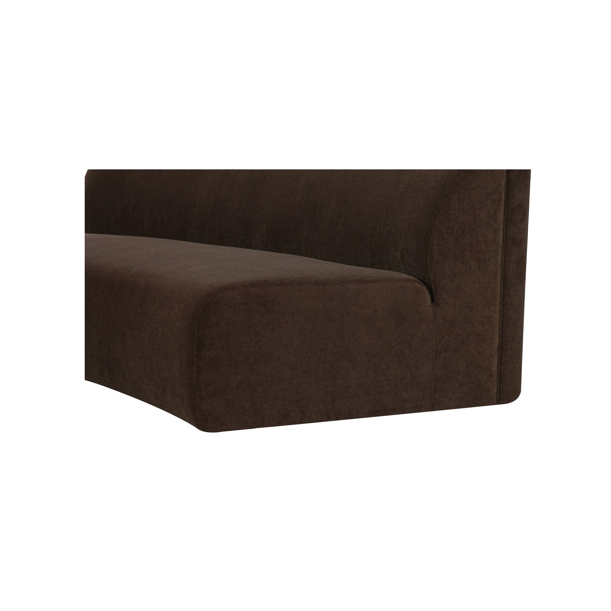 Naomi Concave Sofa Dark Brown, Sectional Sofa by Moe's Home, 80.7" width x 28.3" height x 39" depth View 6