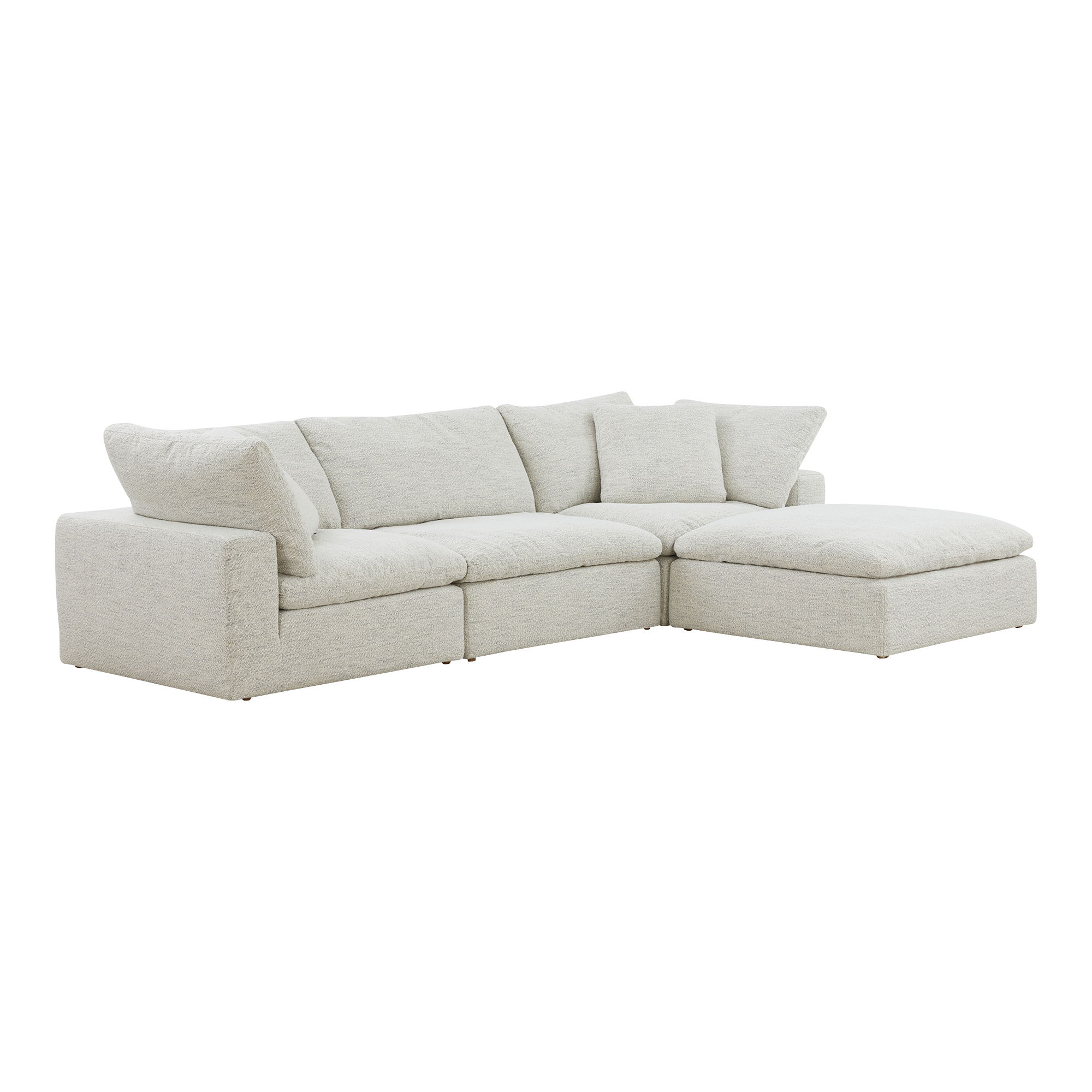 Clay Lounge Modular Sectional Coastside Sand, Sectional Sofa by Moe's Home, 133.5" width x 32" height x 89" depth View 2