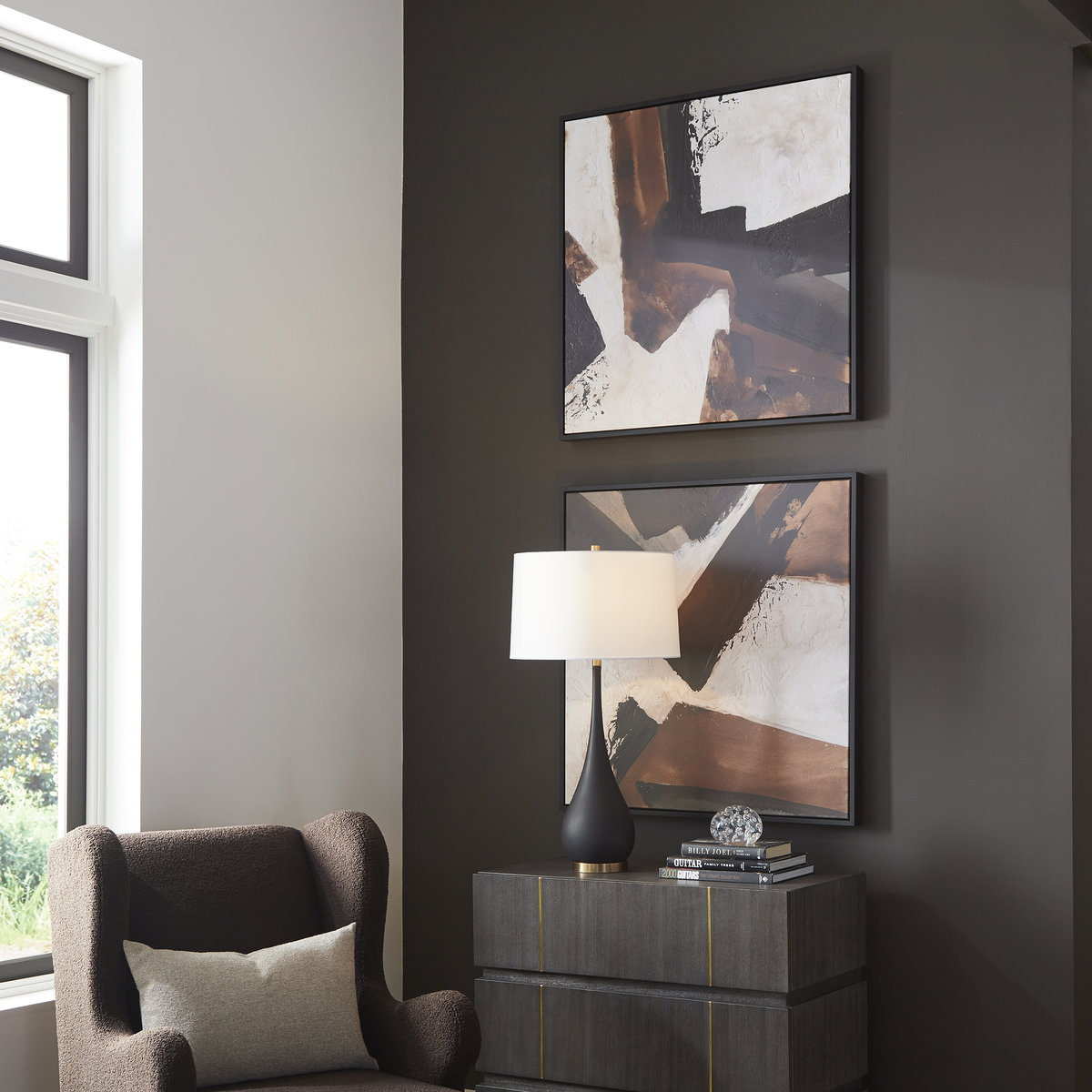 Tactile Inspiration Framed Abstract Art Set/2, Painting by Uttermost, 37.5" width x 37.5" height x 2" depth View 2