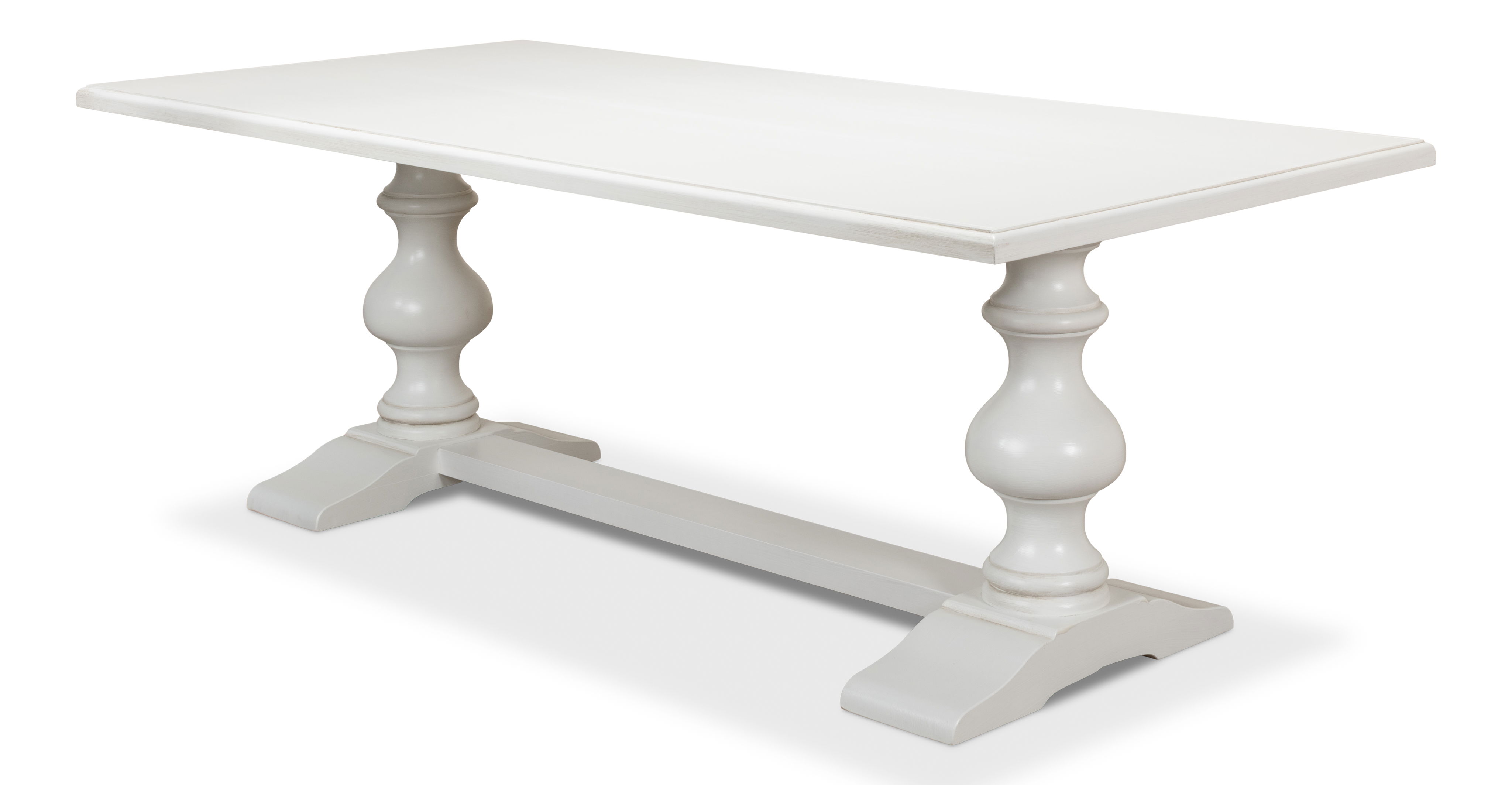 *Lionisio Trestle Table, Cortina White, Dining Table by Sarreid, 84" length x 41" width x 30" height View 9