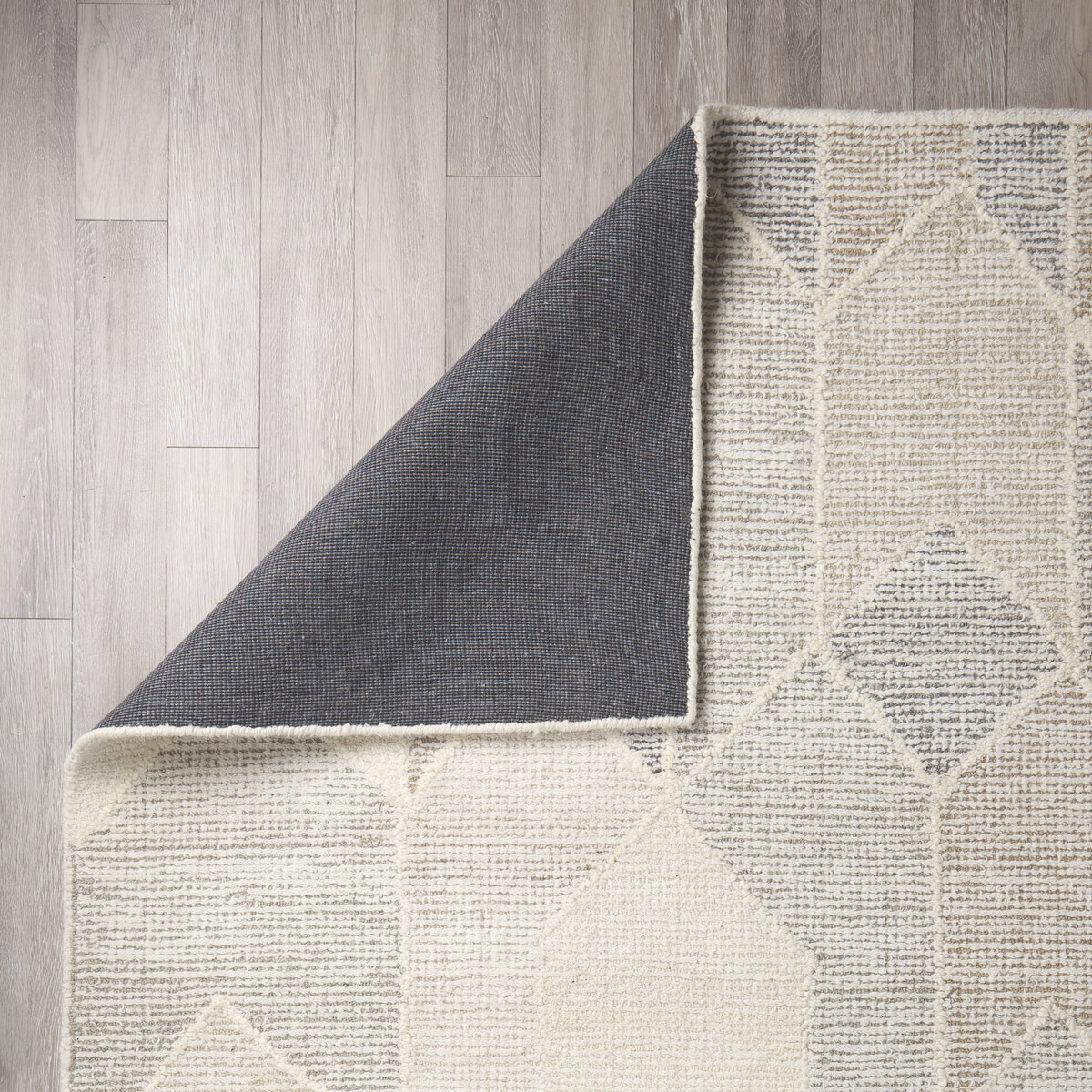 Kolt 5x8 Neutral Geometric Patterned Wool Area Rug, by Mercana, 8' length x 5' width x 0.98" height View 5