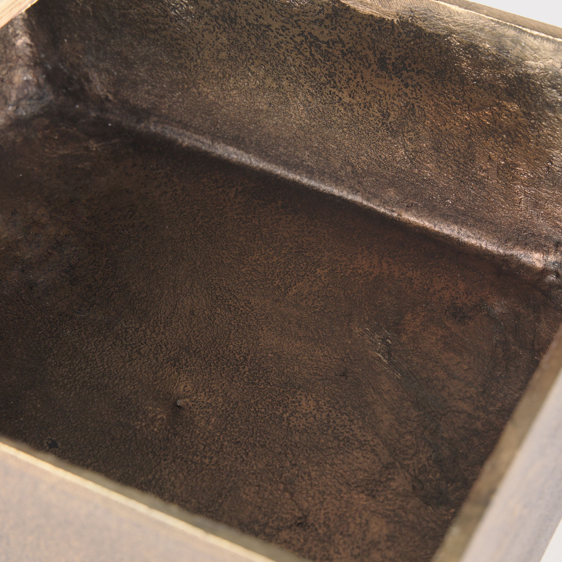 Porschia Large Antiqued Gold Metal Decorative Box, Boxe by Mercana, 9.84" length x 7.87" width x 4.72" height View 12