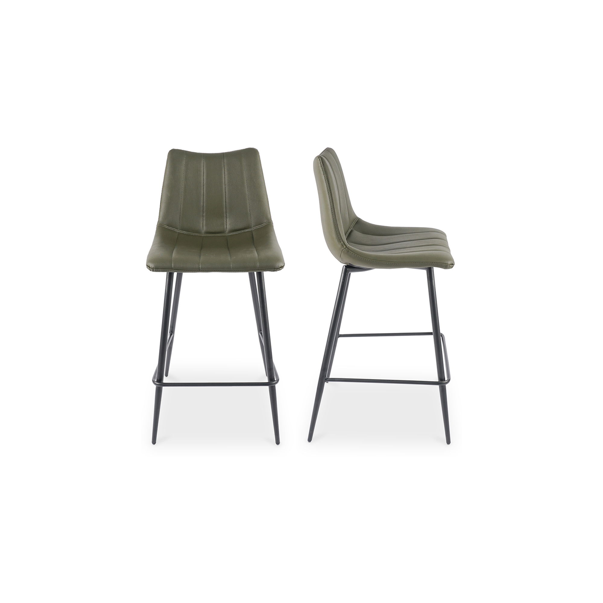 Alibi Counter Stool Dark Green - Set Of Two, Counter & Bar Stool by Moe's Home, 17.7" width x 37" height x 20" depth View 1