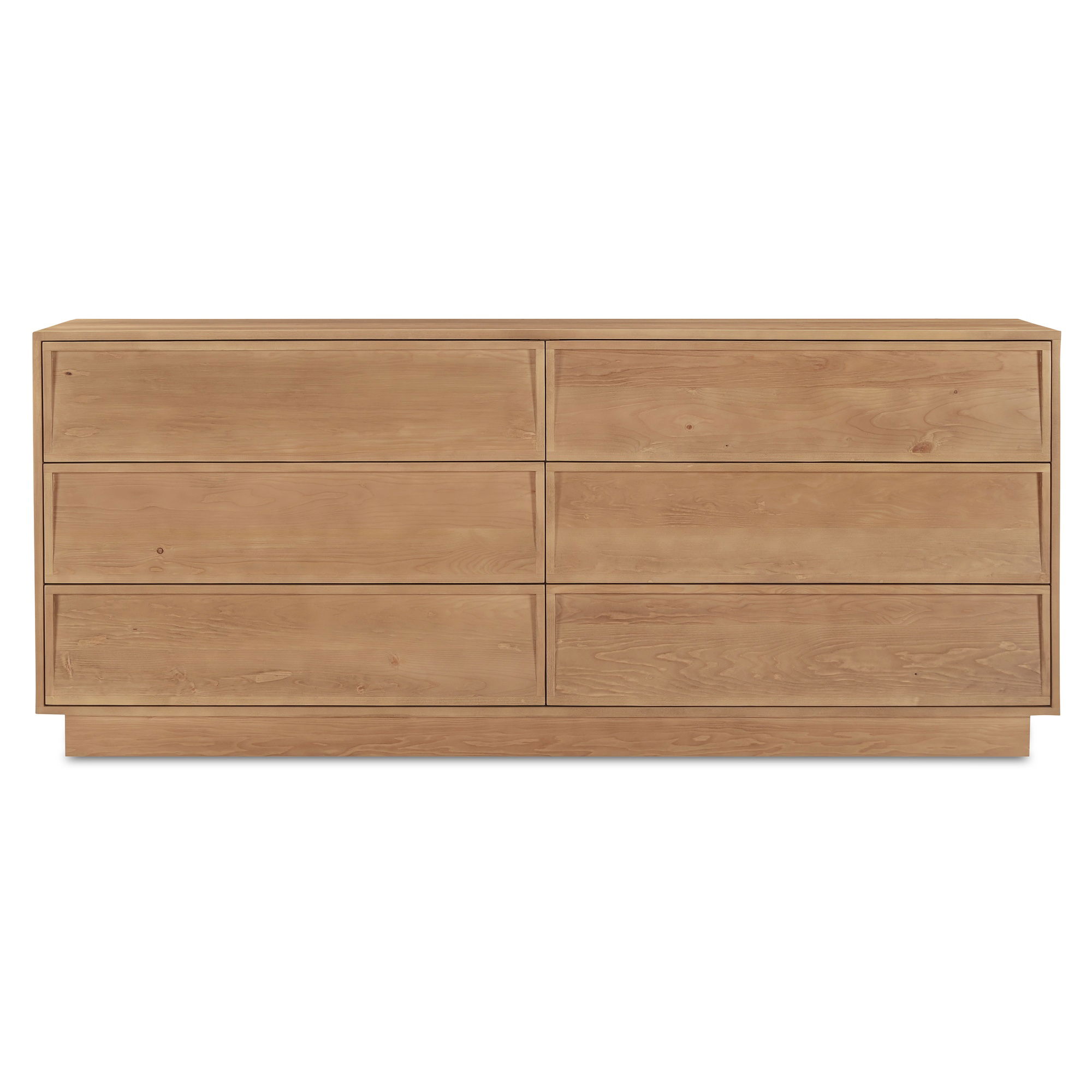 Hudson 6 Drawer Dresser Natural, by Moe's Home, 72" width x 30" height x 20" depth View 1