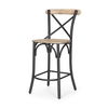 Etienne Light Brown Wood with Iron Metal Counter Stool thumbnail 0