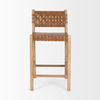Shane Brown Wood with Woven Brown Leather Counter Stool thumbnail 2