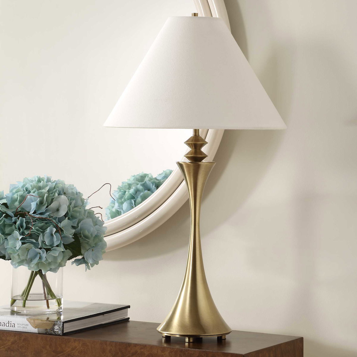 Shaefer Gold Table Lamp, by Uttermost, 17" width x 30.25" height x 17" depth View 4