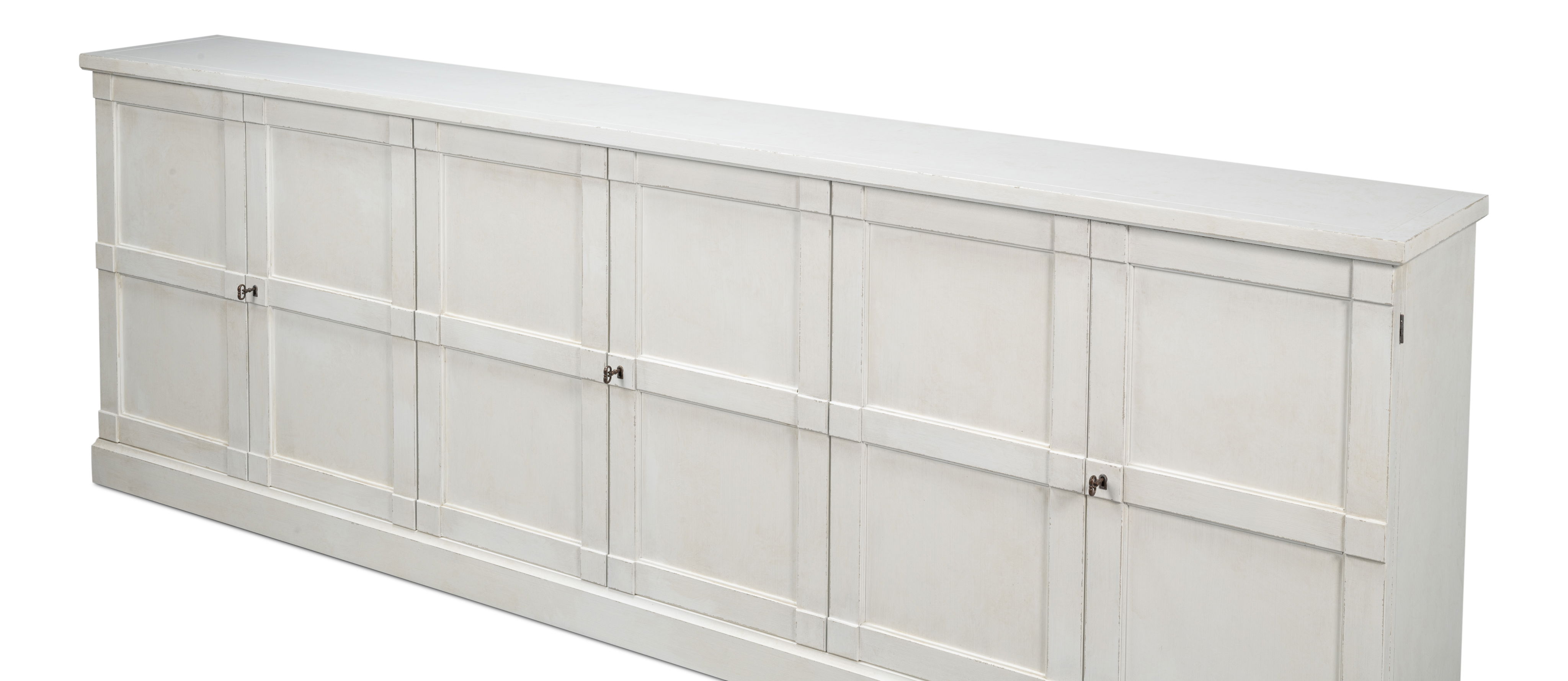 Luciana 6 Dr Buffet,112',St.Wh,Wood Dr, Cabinets & Sideboard by Sarreid, 112" length x 15" width x 38" height View 10