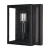 Cairn Matte Black Metal with Glass 1-Light Wall Sconce, by Mercana, 7.87" length x 5.12" width x 10.63" height thumbnail 1