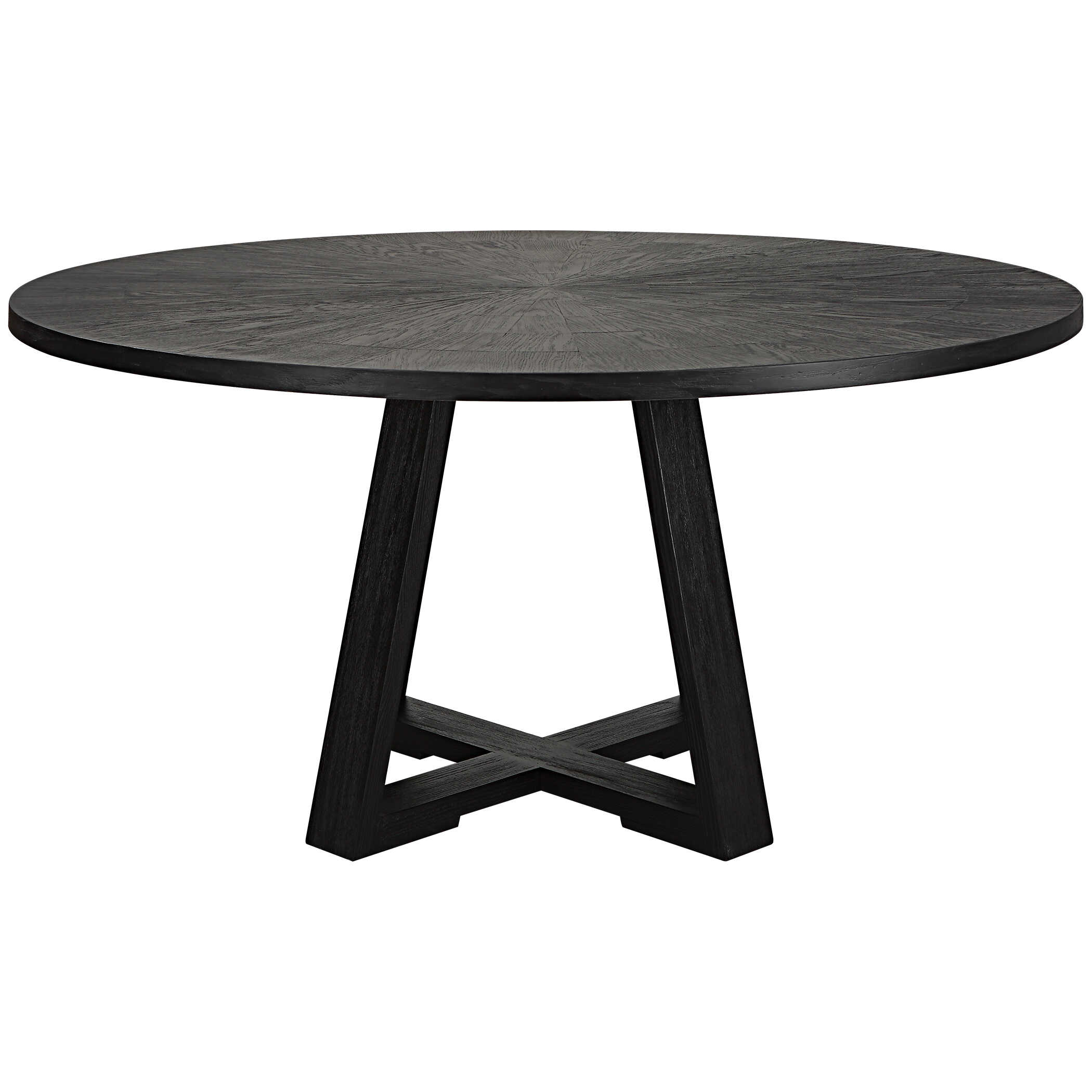 Gidran Round Black Dining Table, Furniture by Uttermost, 60" width x 29.9" height x 60" depth View 4