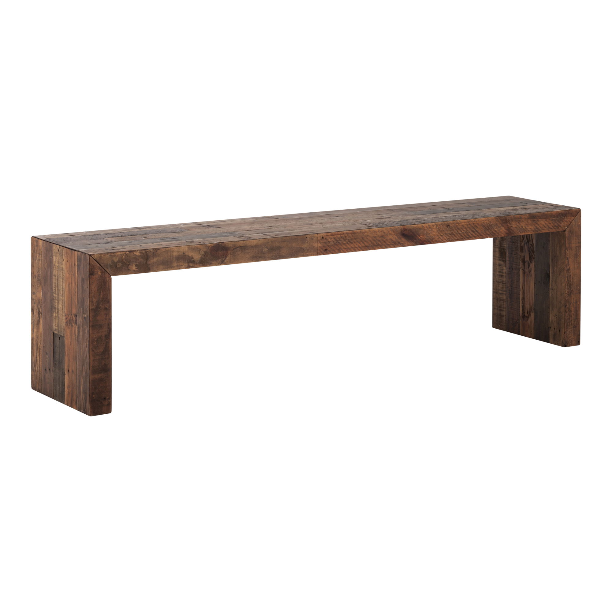 Vintage Large Bench Light Brown, Benche by Moe's Home, 71" width x 18" height x 15" depth View 2