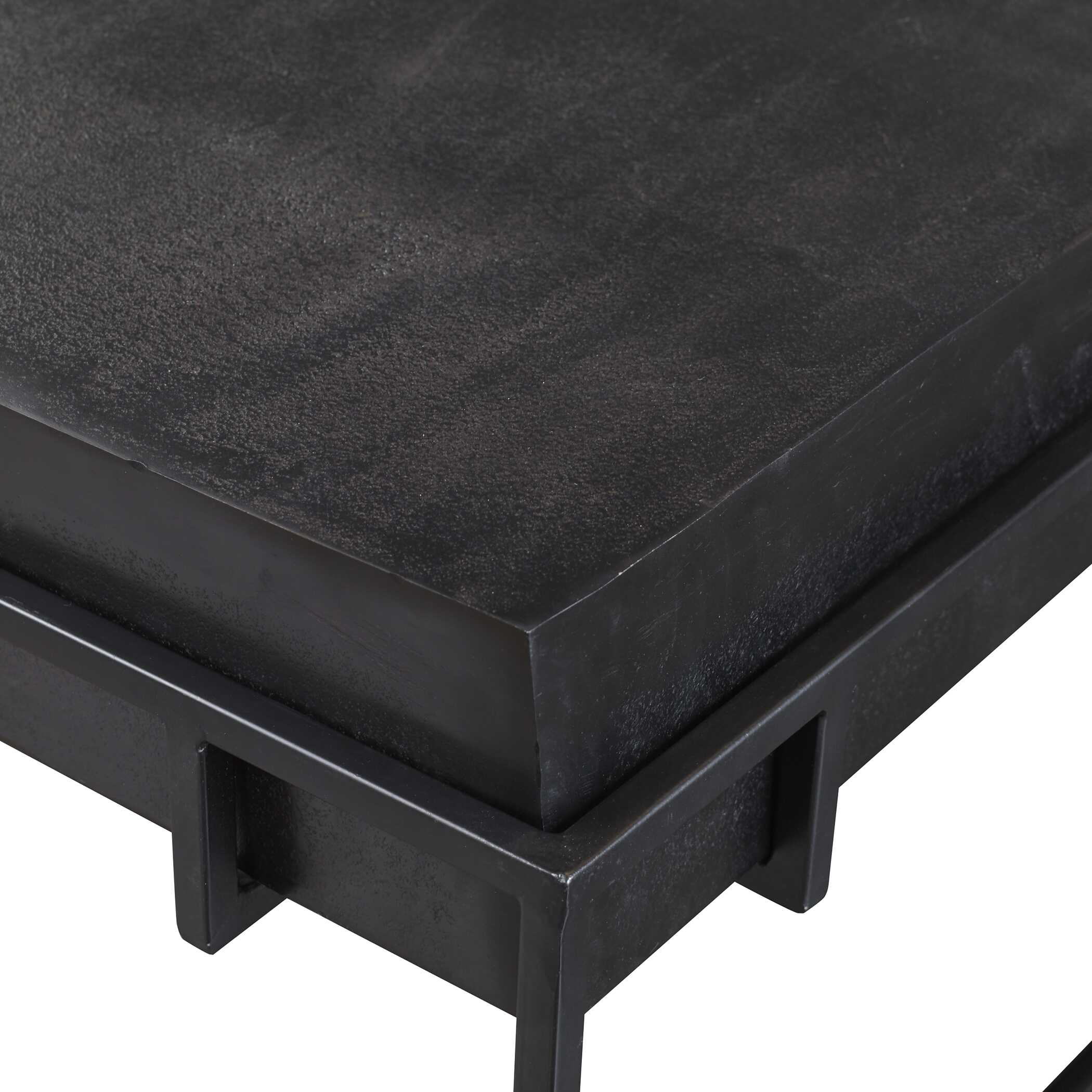 Telone Modern Black Coffee Table, Furniture by Uttermost, 35" width x 16" height x 35" depth View 6