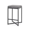 Frodo Backless 26.4in Seat Counter Stool | Gray Fabric with Black Iron, Counter & Bar Stool by Mercana, 16.54" length x 16.54" width x 26.38" height thumbnail 1