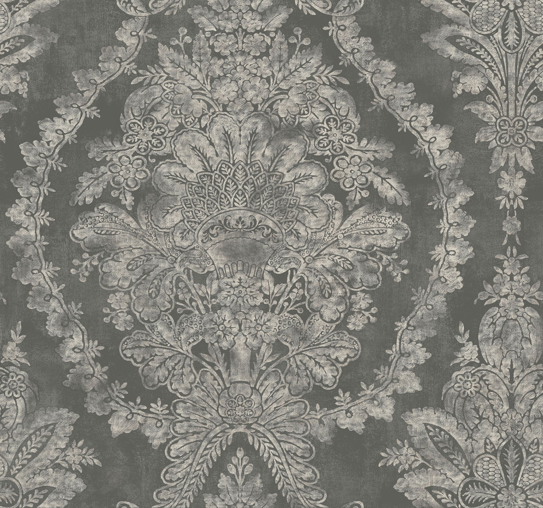 Charleston Damask Grey Wallpaper large image 