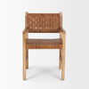 Shane Brown Wood with Woven Brown Leather Dining Armchair thumbnail 3
