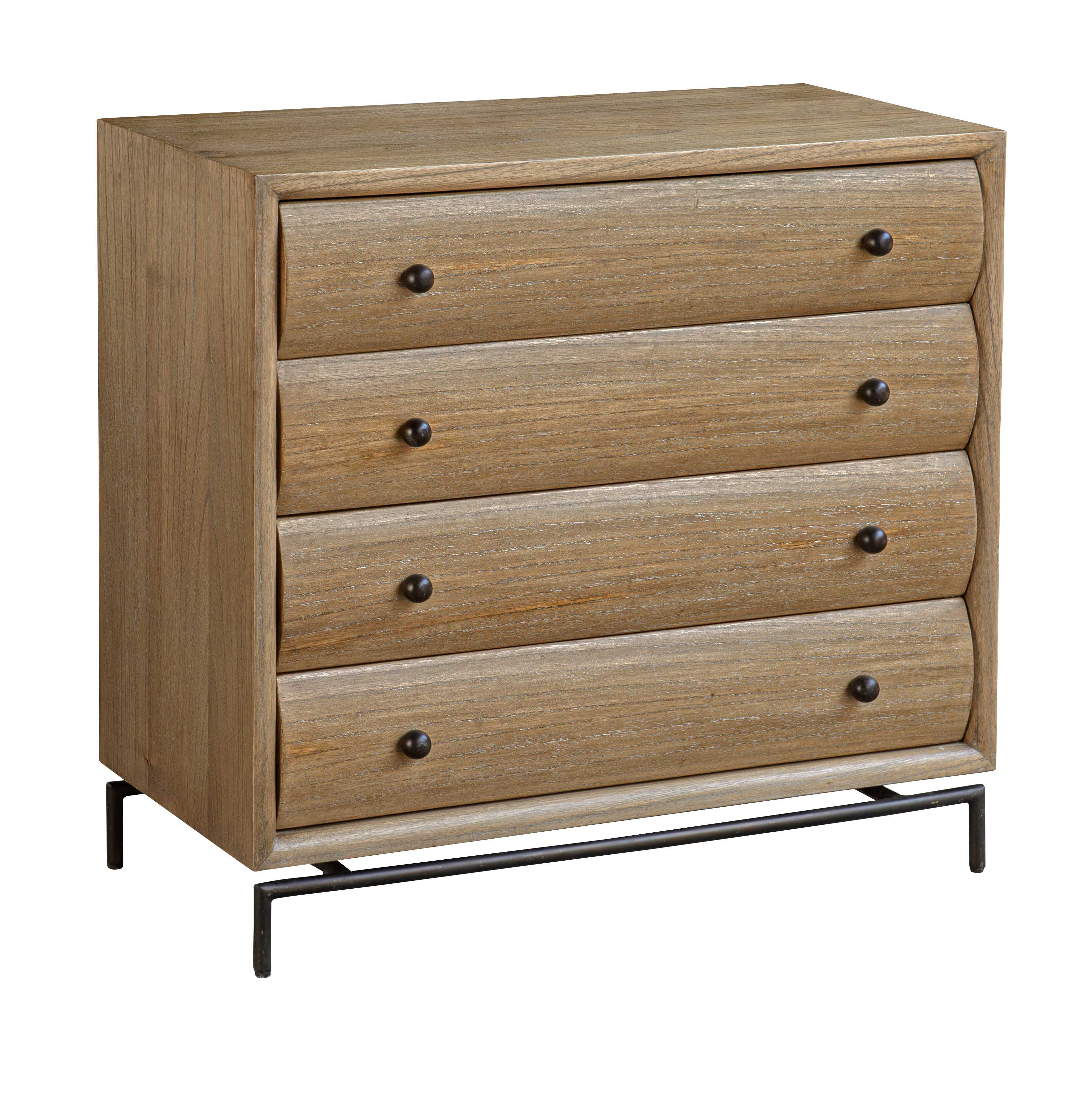 Millard Curved 4 Drawer Chest, Furniture by Uttermost, 36" width x 34.25" height x 17" depth View 4