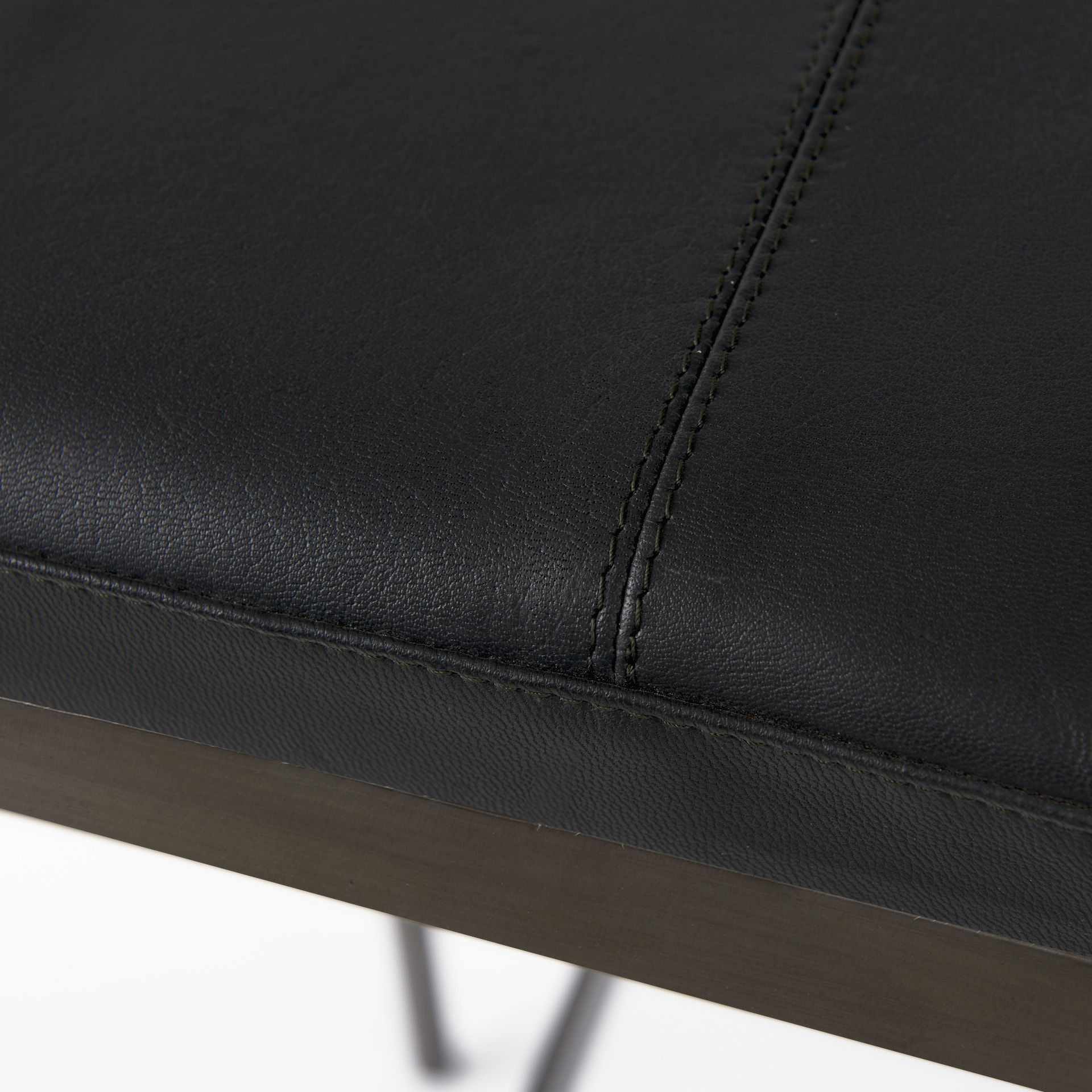 Millie 16.75L x 17.75W x 30.25H Black Leather Seat with Metal Frame Bar Stool large image 