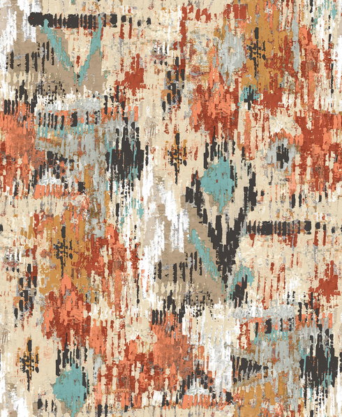 Aztec Orange Peel & Stick Wallpaper