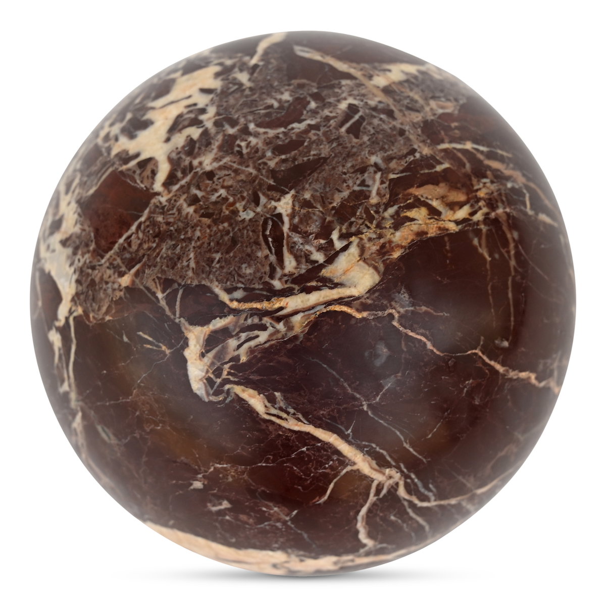 Odessa Sphere Tabletop Accent Red Levanto Marble, Decor by Moe's Home, 4" width x 4" height x 4" depth View 4