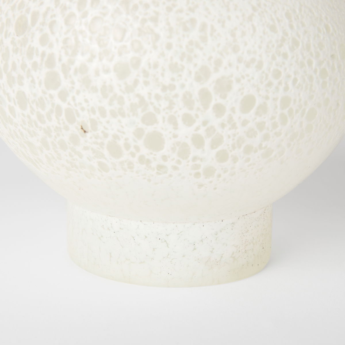 Heket Short White Glass Vase, by Mercana, 6.89" length x 6.89" width x 8.86" height View 9