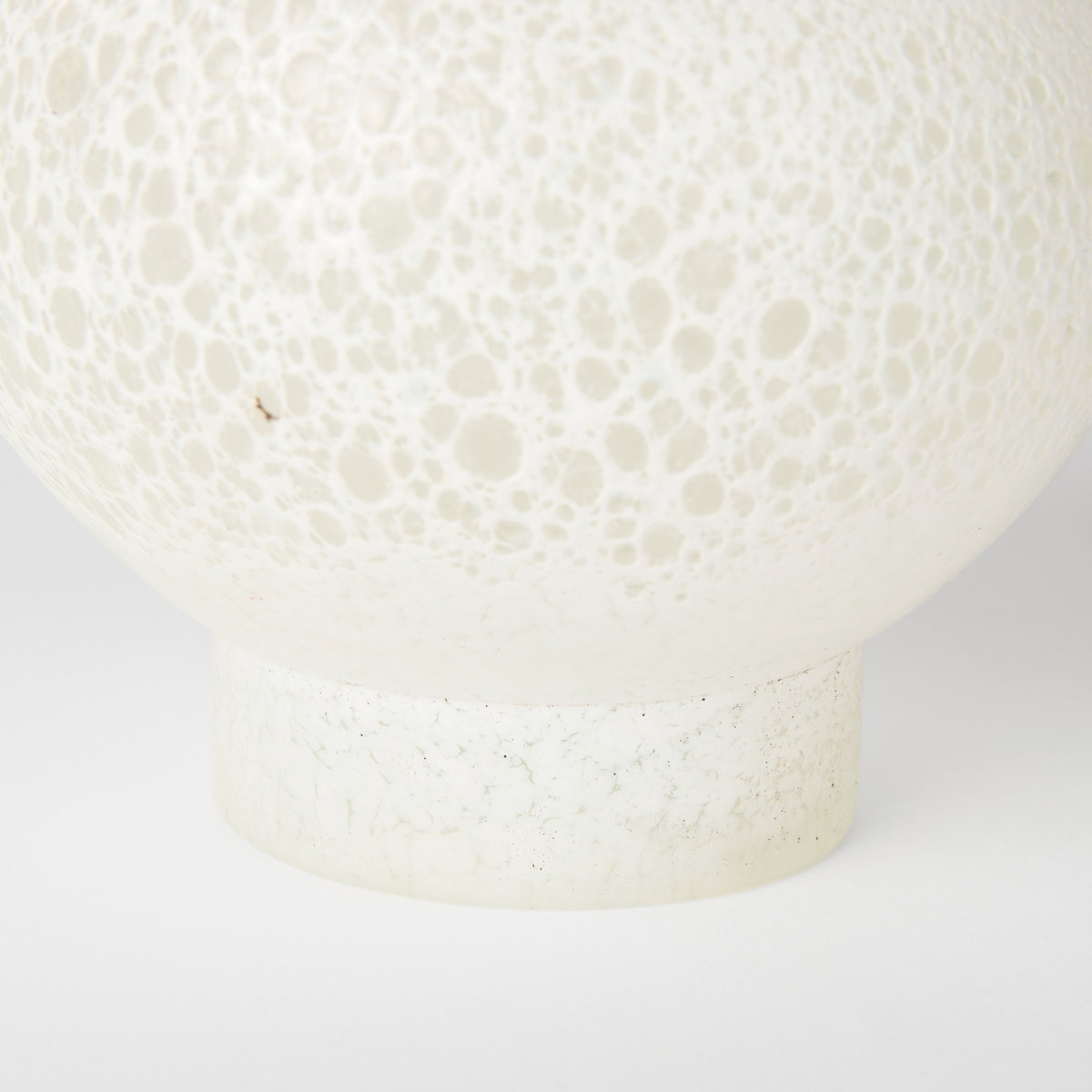 Heket Short White Glass Vase, by Mercana, 6.89" length x 6.89" width x 8.86" height View 9