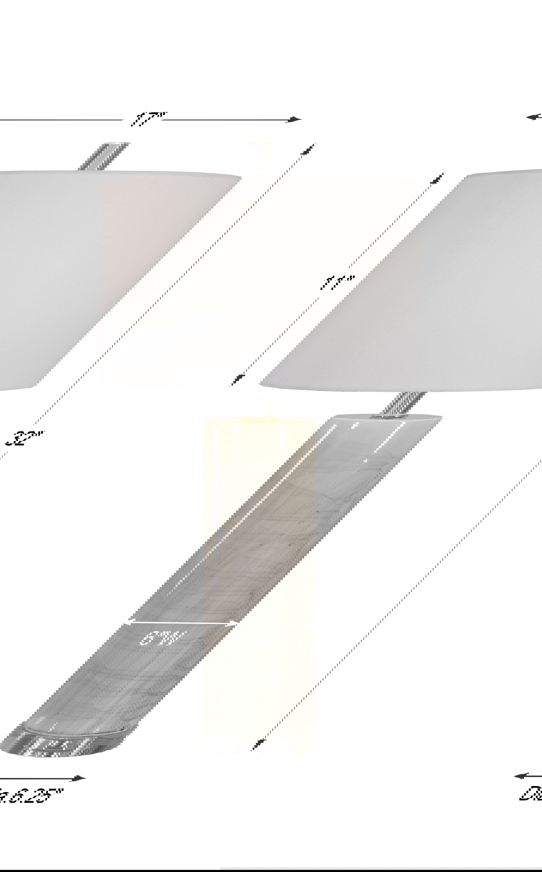 Zesiro Modern Table Lamp, by Uttermost, 17" width x 32" height x 17" depth View 3