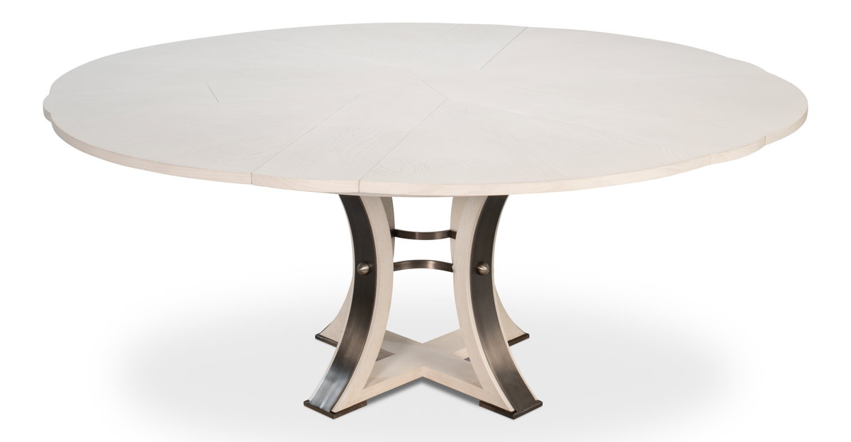 Tower Jupe Dining Table Med Working Wht, by Sarreid, 4'7" length x 4'7" width x 2'6" height View 11