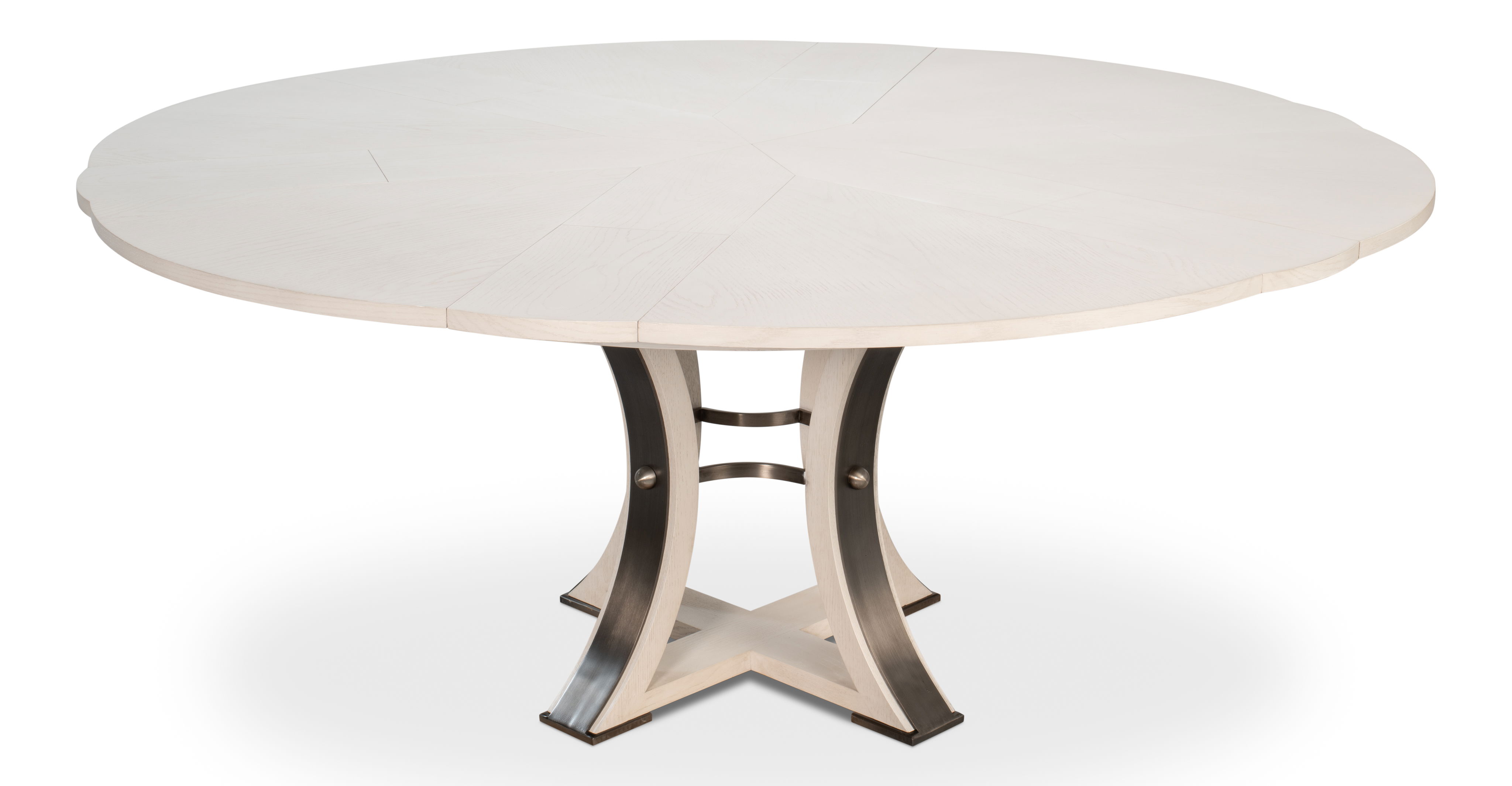 Tower Jupe Dining Table,Med,Working Wht, by Sarreid, 55" length x 55" width x 30" height View 11