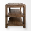 Emeril Brown Solid Wood Two-Tier Smooth Counter Top Kitchen Island, by Mercana, 60" length x 30" width x 35" height thumbnail 6