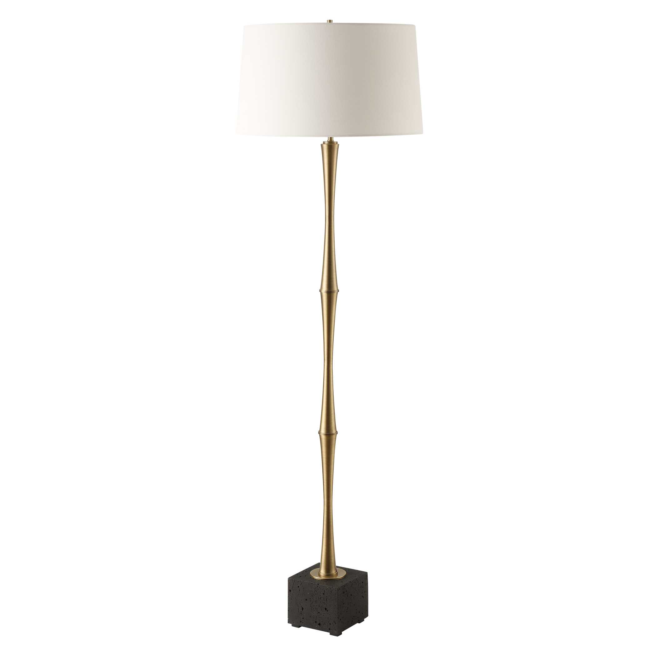 Shino Antique Brass Floor Lamp, by Uttermost, 20" width x 66" height x 20" depth View 5