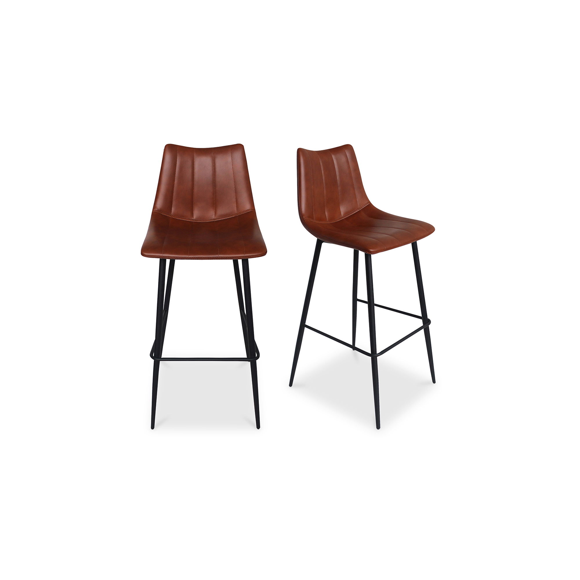 Alibi Barstool Brown - Set Of Two, Counter & Bar Stool by Moe's Home, 17.7" width x 41.5" height x 20" depth View 2