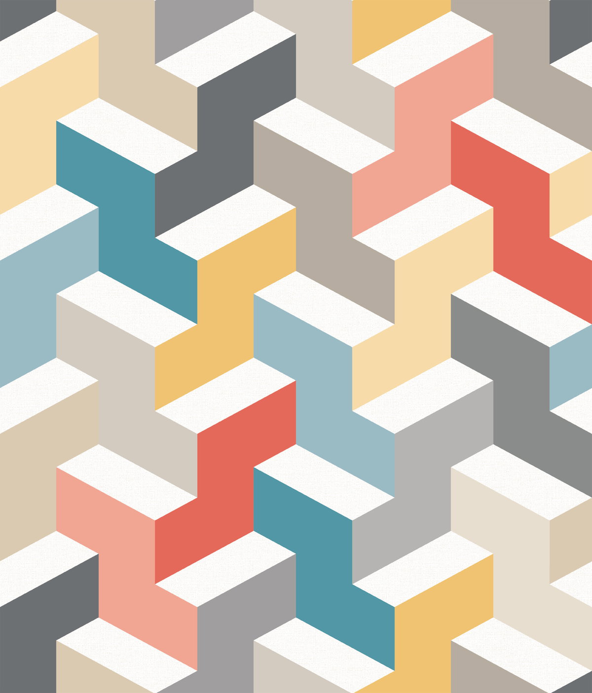 3D Steps Peel & Stick Wallpaper, by York Wall, 16'6" length x 1'8.5" width x 0.02" depth