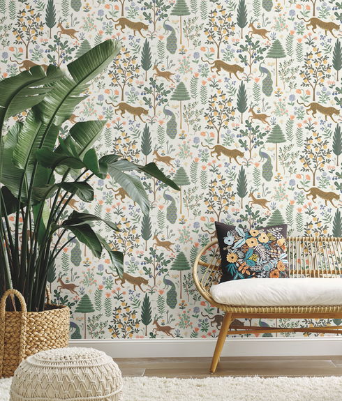 Menagerie Cream Peel & Stick Wallpaper