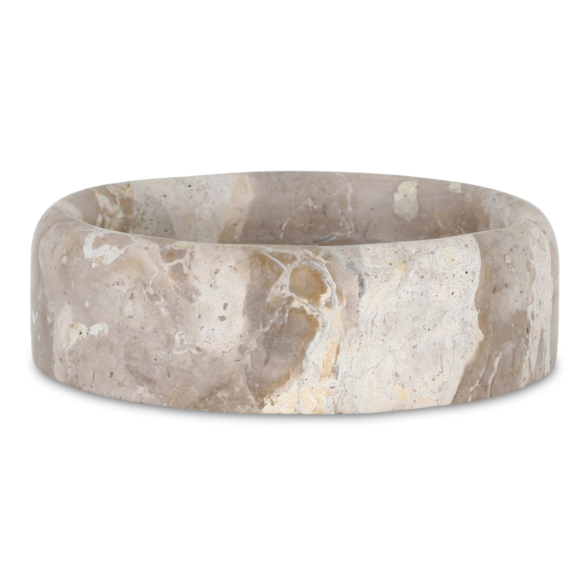 Anais Catchall Beige Marble, Trays & Platter by Moe's Home, 8" width x 2.5" height x 8" depth View 1