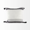 Kimia 20L x 20W White and Black Fabric Herringbone and Fringed Decorative Pillow Cover thumbnail 6