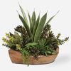 Salar Succulents In Teak Bowl, Artificial Plants & Flower by Uttermost, 22" width x 20" height x 12" depth thumbnail 1