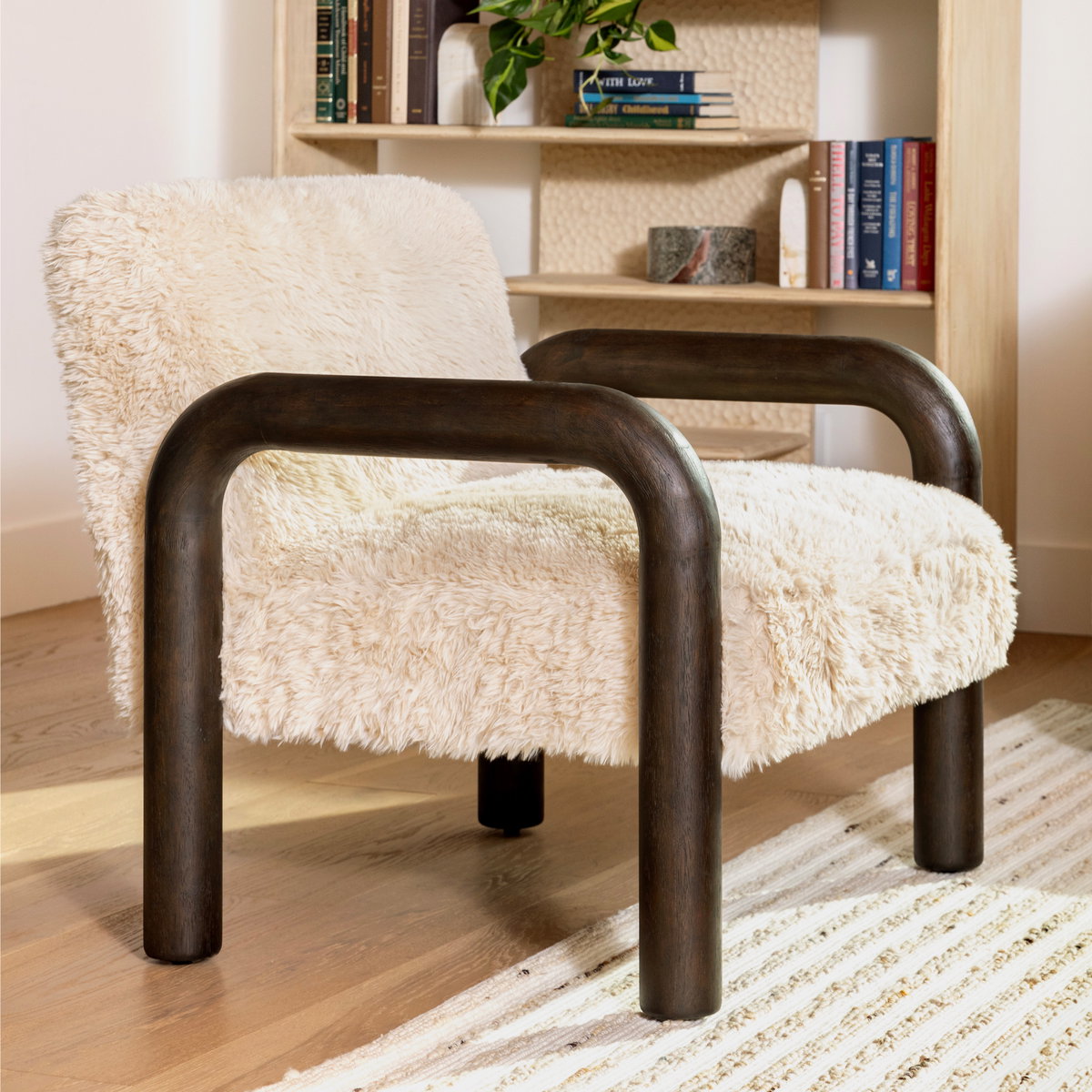Johnson Occasional Chair Sand, Accent Chair by Dovetail, 31.5" width x 30.5" height x 32" depth View 7