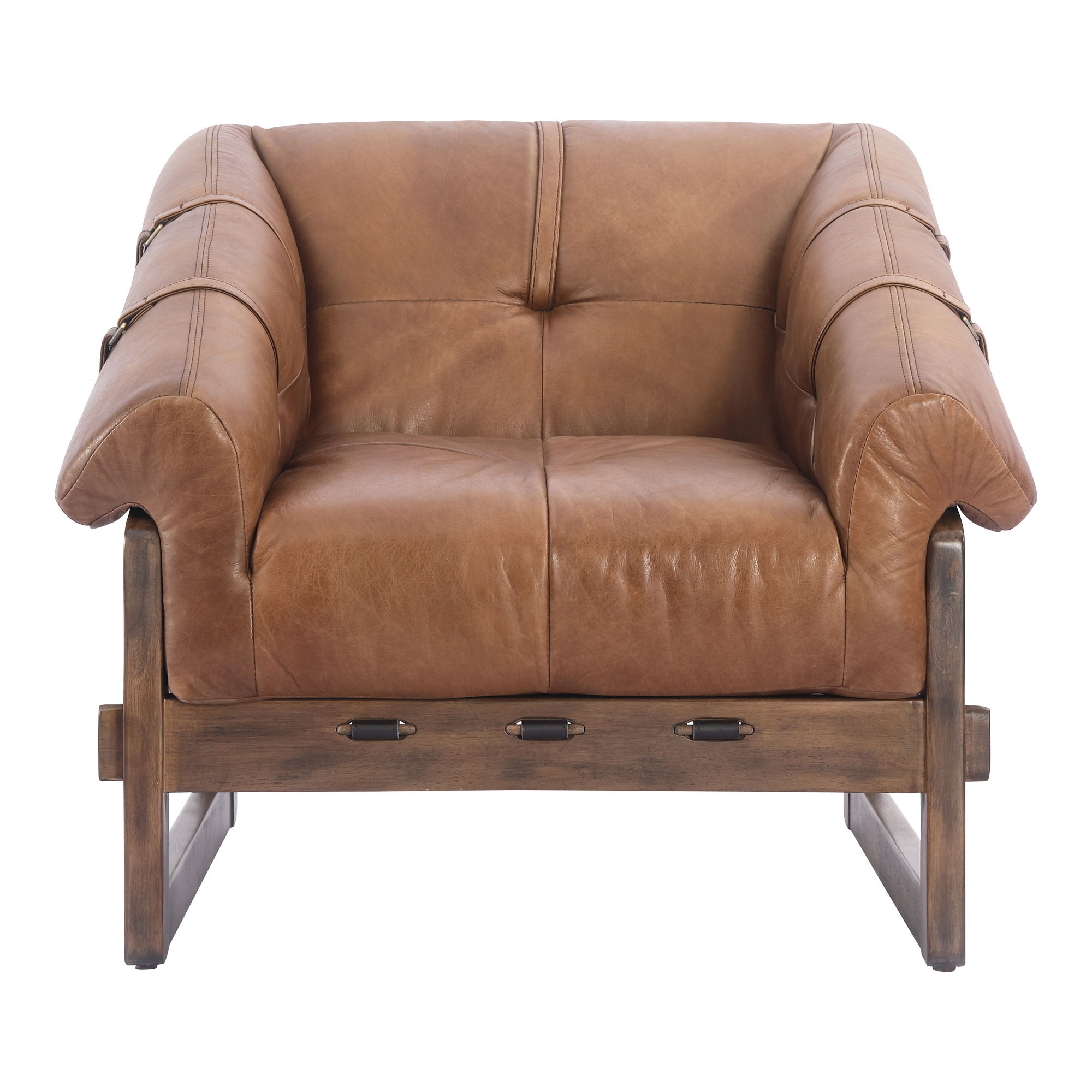 Bellos Accent Chair Open Road Brown, by Moe's Home, 34.25" width x 29" height x 34.75" depth View 1