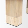 Shivon 94' Light Brown Mango Wood with Travertine Dining Table thumbnail 9