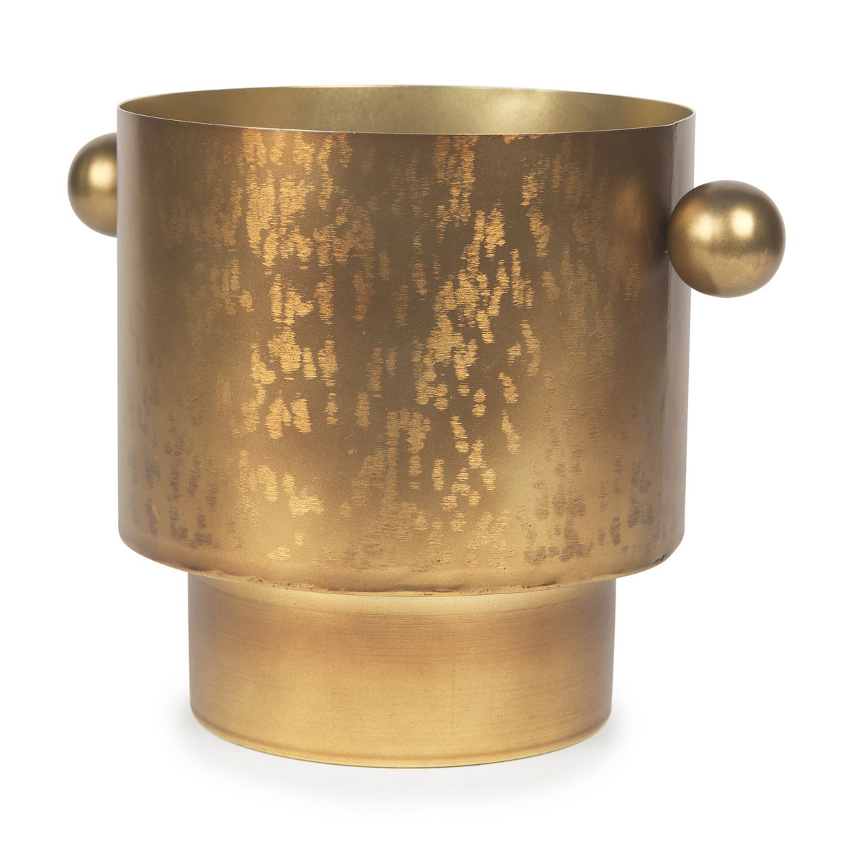 Juno 8.5H Large Gold Iron Vase, by Mercana, 11" length x 8" width x 8.5" height View 1