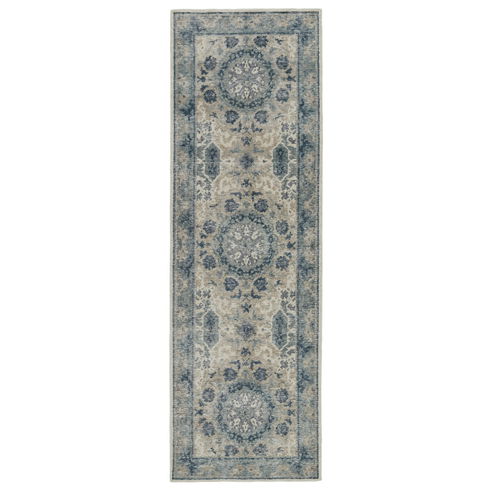 Jaipur Living Modify Handknotted Medallion Blue Light Gray Runner Rug
