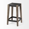 Nell 26' Seat Height Black Metal Seat & Foot Rest With Brown Wood Legs Stool, Counter & Bar Stool by Mercana, 15" length x 15" width x 26" height thumbnail 7