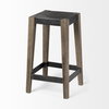 Nell Backless 26in Seat Counter Stool | Black Metal with Wood, Counter & Bar Stool by Mercana, 15" length x 15" width x 26" height thumbnail 7