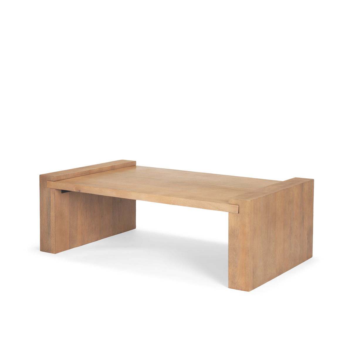 Wesson Light Brown Wood Rectangular Coffee Table, by Mercana, 48" length x 28" width x 16" height View 1