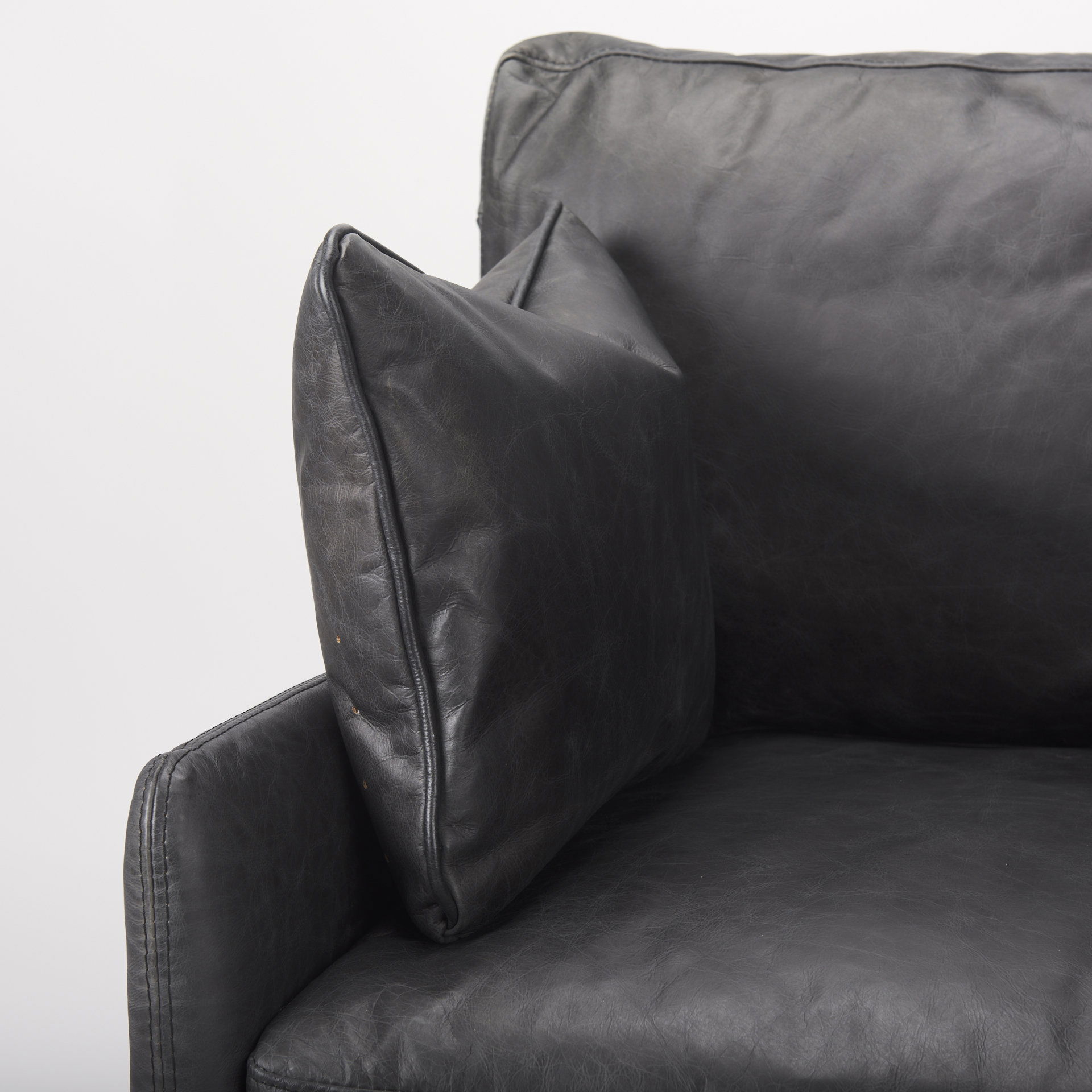 Cochrane  Black Leather Wrapped Chair large image 
