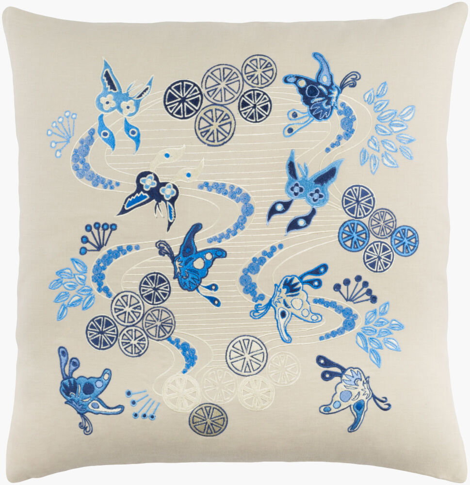 Chinese River Accent Pillow Down, Decorative Pillow by Surya, 20" length x 20" width