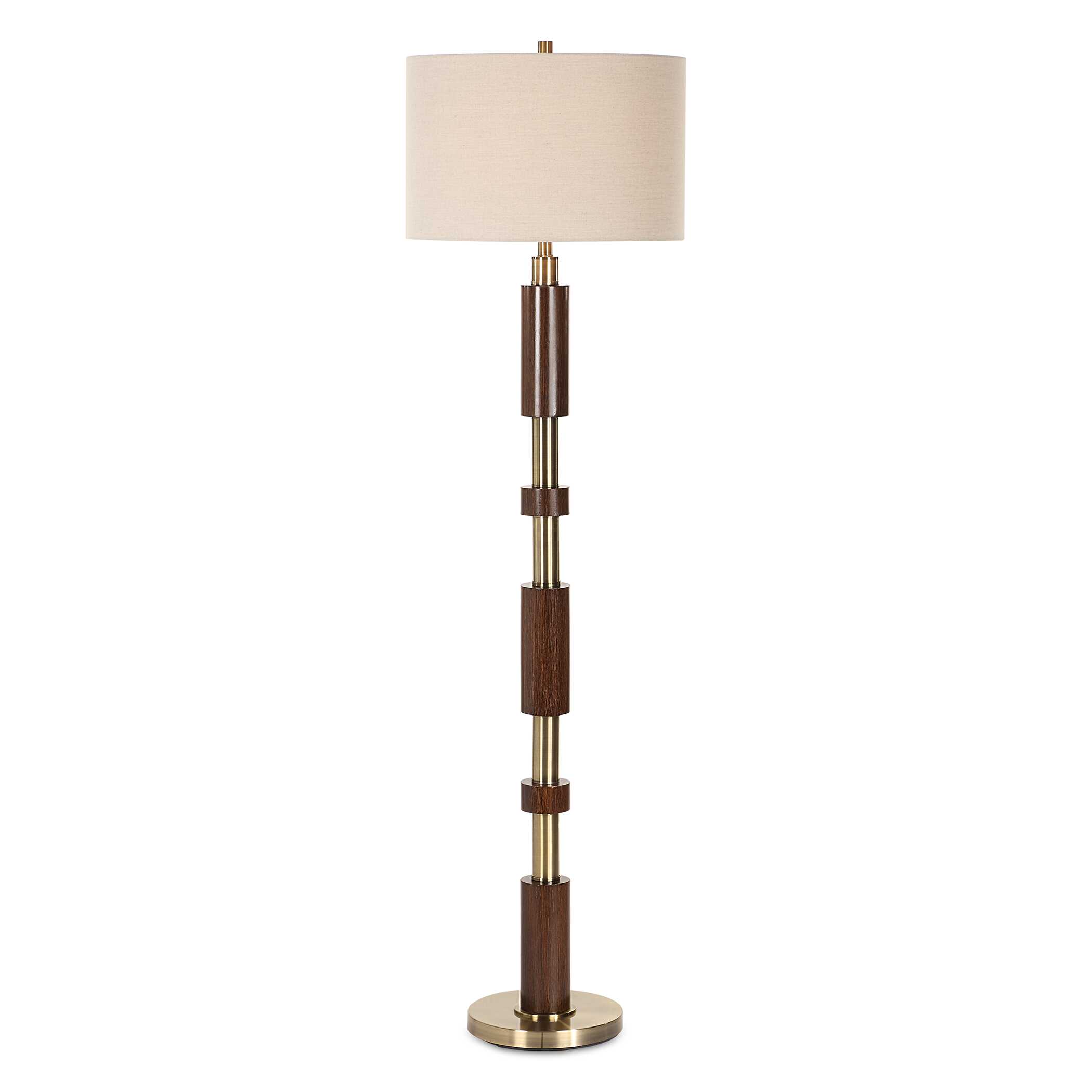 Stacked Wooden Floor Lamp, by Uttermost, 18" width x 62.5" height x 18" depth View 1